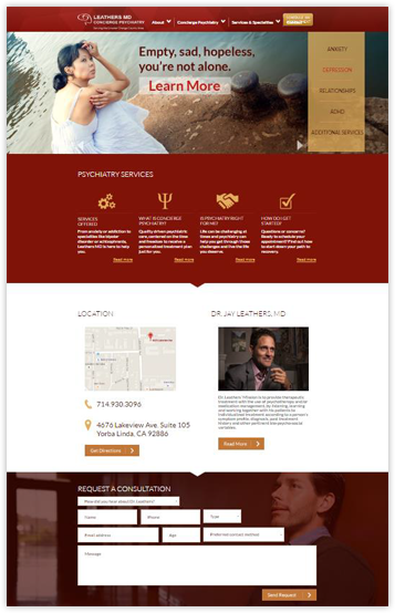 Screenshot of Dr. Jay Leathers' Website